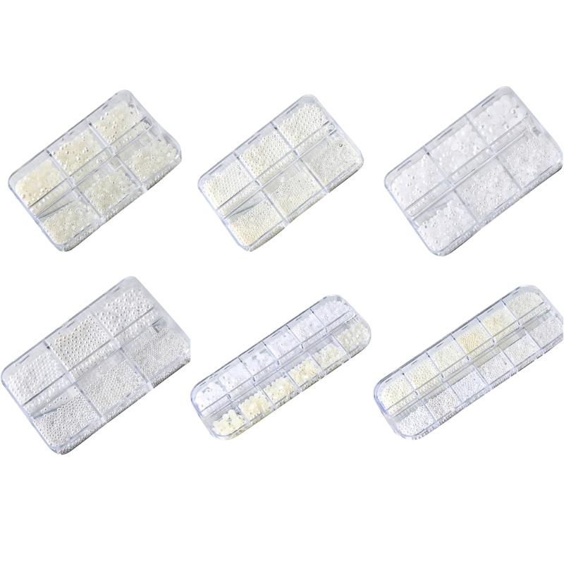 Nail Art Rhinestones Half Round Pearls Bead Mixed Size White Round Flatback Pearls For DIY Decoration Nail Bead Stones