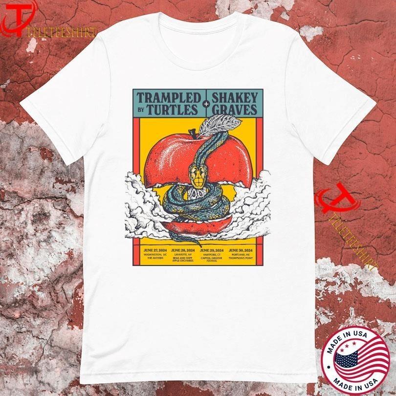 Trampled By Turtles Shakey Graves Snake Apple June 2024 Tour Tshirt M