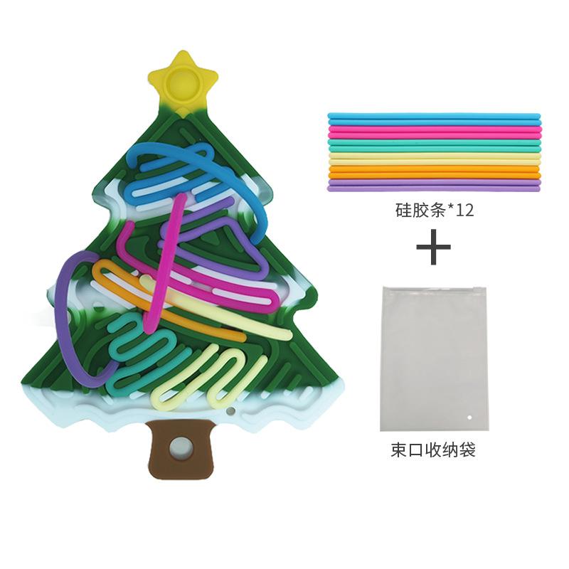 

Kid New Sensory Fidget Toy Silicone 3D Shape Jigsaw Puzzle Fine Motor Toy Portable Christmas Activity Design Busy Board Set Tree