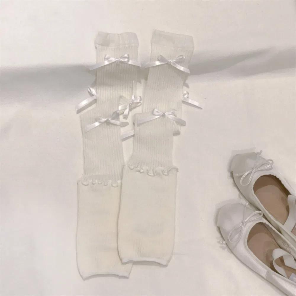 Bowknot Bow Long Socks Lolita Knee High Socks Sweet Mid-tube Stocking  Spring Summer