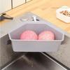 Triangular Sink Strainer Drain Fruit Vegetable Drainer Basket Suction Cup Sponge Rack Storage Kitchen Tools Sink Filter Shelf