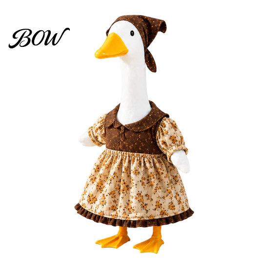 Outdoor-Gans-Kostüm Thanksgiving-Veranda-Outfit, Herbstkleid mit Kopftuch Kostüme für 23-Zoll-Statue, Gartenhof-Dekoration Rasen