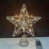 LED Glittering Rattan Wrought Iron Christmas Tree Topper Ornament