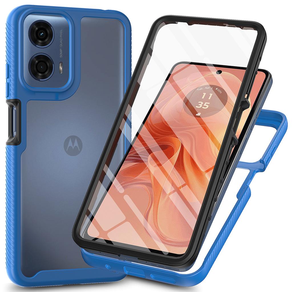 For Motorola Moto E14 4G/G24 4G/G04 4G/G04s 4G Case with PET Screen Film PC+TPU Phone Shell