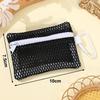 Transparent Mesh Makeup Bag Stylish Portable Cosmetic Pouch With Zipper Flat Design For Toiletries And Makeup Storage