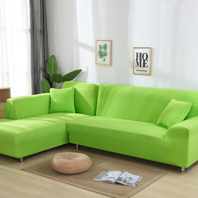 Sofa Cover Spandex Solid Color Elastic Sofa Cover For Living Room 1 /2 /3 /4 Set Seater Sectional Corner Slipcovers Sofa L Shape