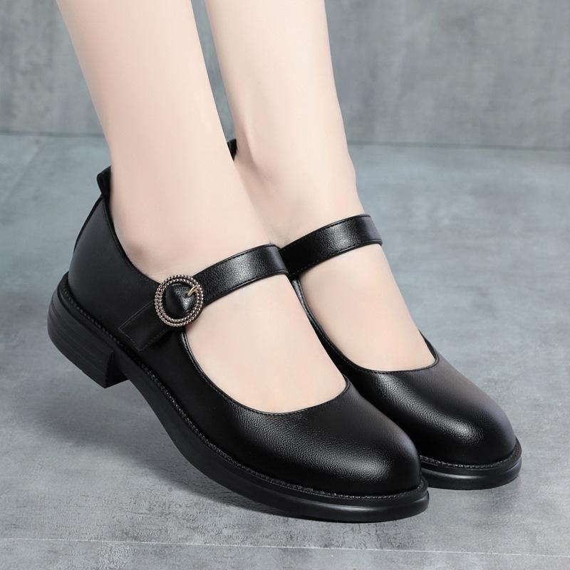 New Spring Summer Fashion Women Shoes Elegant Shallow Mouth Round Toe Square Heel Casual Women's Shoes Comfortable Soft Sole
