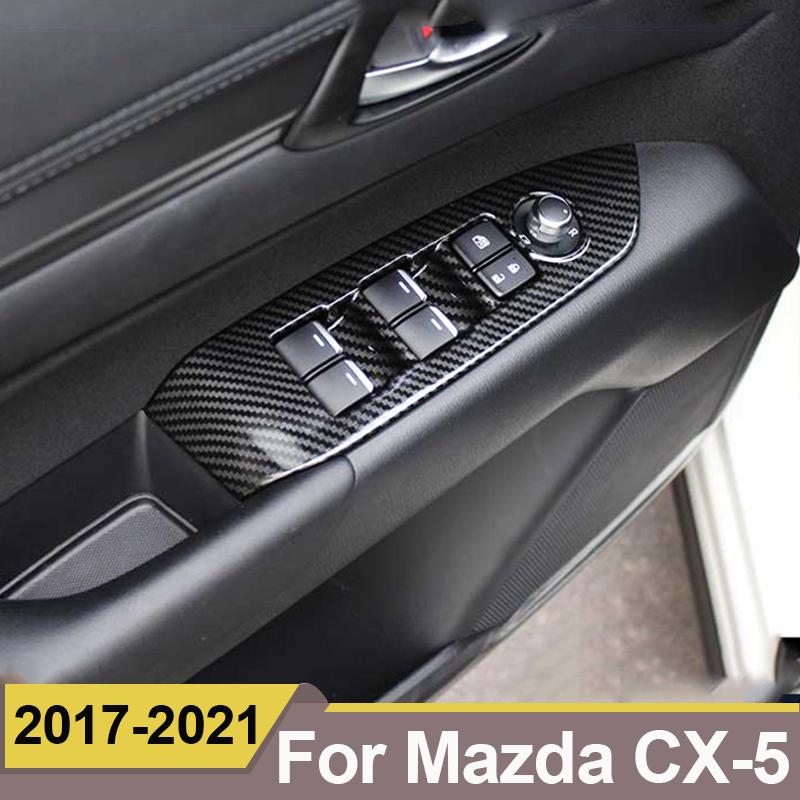 For MAZDA CX-5 CX5 2017 2018    Inner Door Armrest Car Window Switch Adjust Panel Cover Trim Modification Sticker