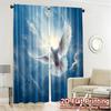 2pcs, 2D FLAT PRINTING Curtains (Without Rod) Heavenly Dove Modern Light Filtering Curtains Durable Polyester Curtains