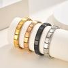 Trendy 18K Gold Plated Italian Charm Bracelet for Women, 9mm Stainless Steel Modular Link Chain, Waterproof Tarnish Free