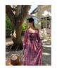 NEWOPEN 2025 Early Spring French Retro Striped Waist-Hugging Dress C3617