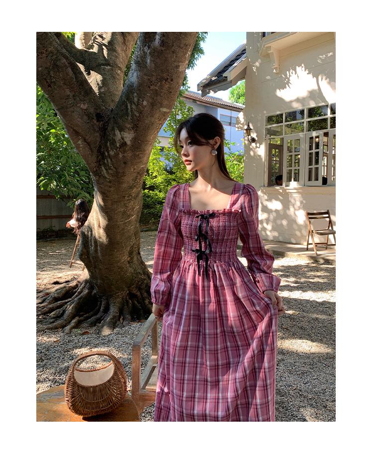 NEWOPEN 2025 Early Spring French Retro Striped Waist-Hugging Dress C3617
