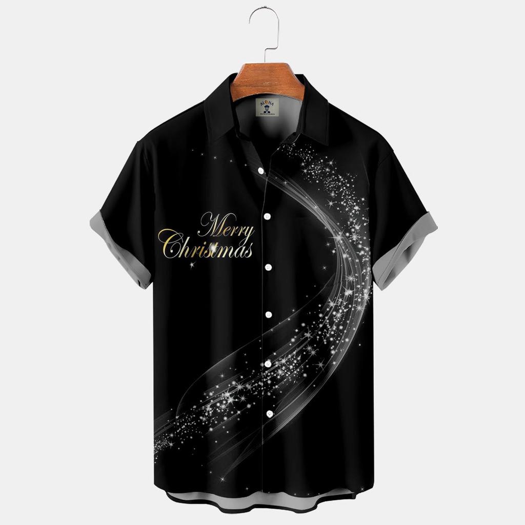 European And American Men'S Hawaiian 3D Printed Shirt Lapel Beach Short-Sleeved Fashion Casual Shirt