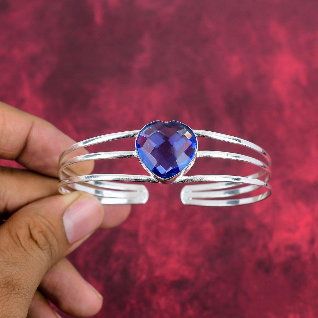 Tanzanite 925 Solid Sterling Sliver Jewelry , Handmade Gorgeous Bracelet Jewelry, Latest Design Gemstone Jewelry For Women