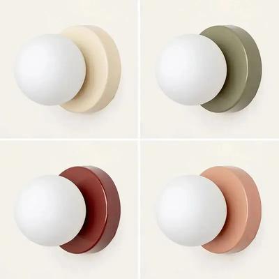 Severská LED skleněná nástěnná lampa Minimalistická kulatá nástěnná lampa se základnou G9 Pro ložnici Pracovnu Chodbu Schodiště Chodbu Vstup Osvětlovací tělesa