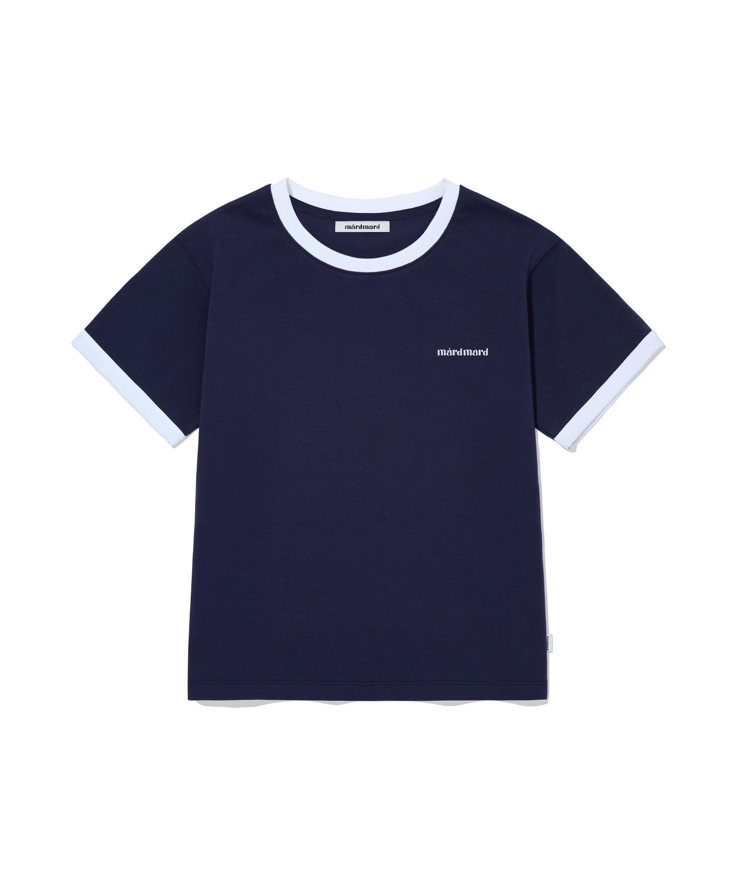 Mad Mad Ribbinger Crop T-Shirt - Navy Navy/F