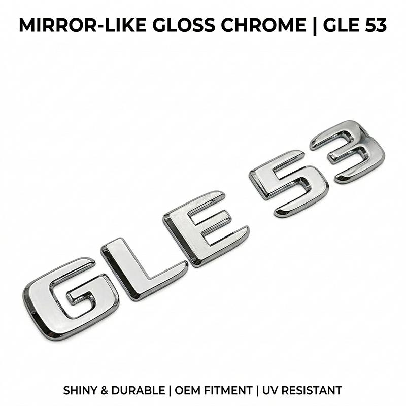 3D ABS Car Rear Trunk Letters Emblem Badge GLE 63 GLE 53 GLE 43 Glossy Black Chrome Decal Sticker For Benz W166 W167 Accessories