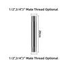 Stainless Steel 1/2" 3/4" 1" Male Thread Pipe Connector Female Thread End Cap 5-30cm Shower Rod Extension Tube Watering Fittings