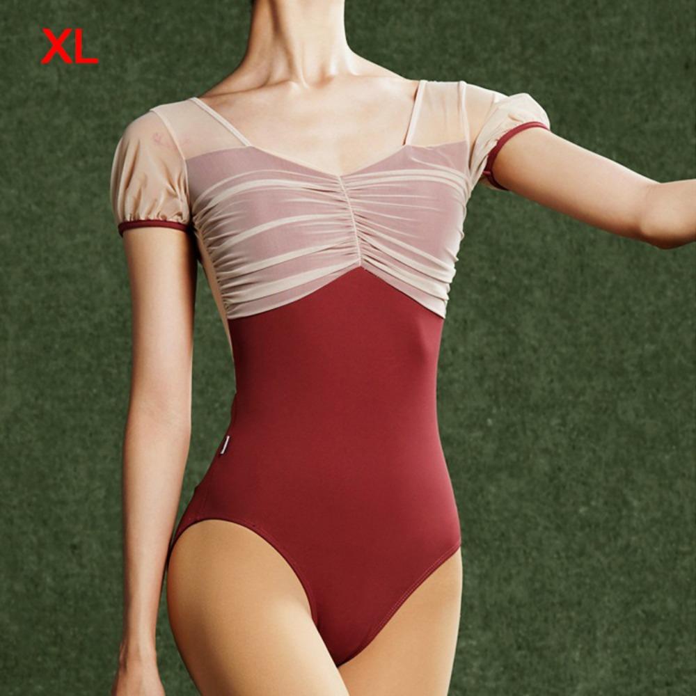 Mesh Dance Costume Short Sleeve Gymnastic Clothes Girls Ballet Dress  Ballet Practice