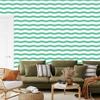 White and Sea Blue Striped Wallpaper for Living Room and Bedroom 50x1000