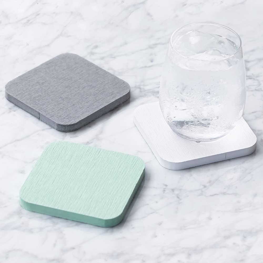 &NE Lava Stone Coaster, Square, Gray, 1 Piece, 9cm Wide X 9cm Deep X 1cm Thick, Absorbent, Lava Stone, Asbestos-Free, Quick-Drying, Square, Small,