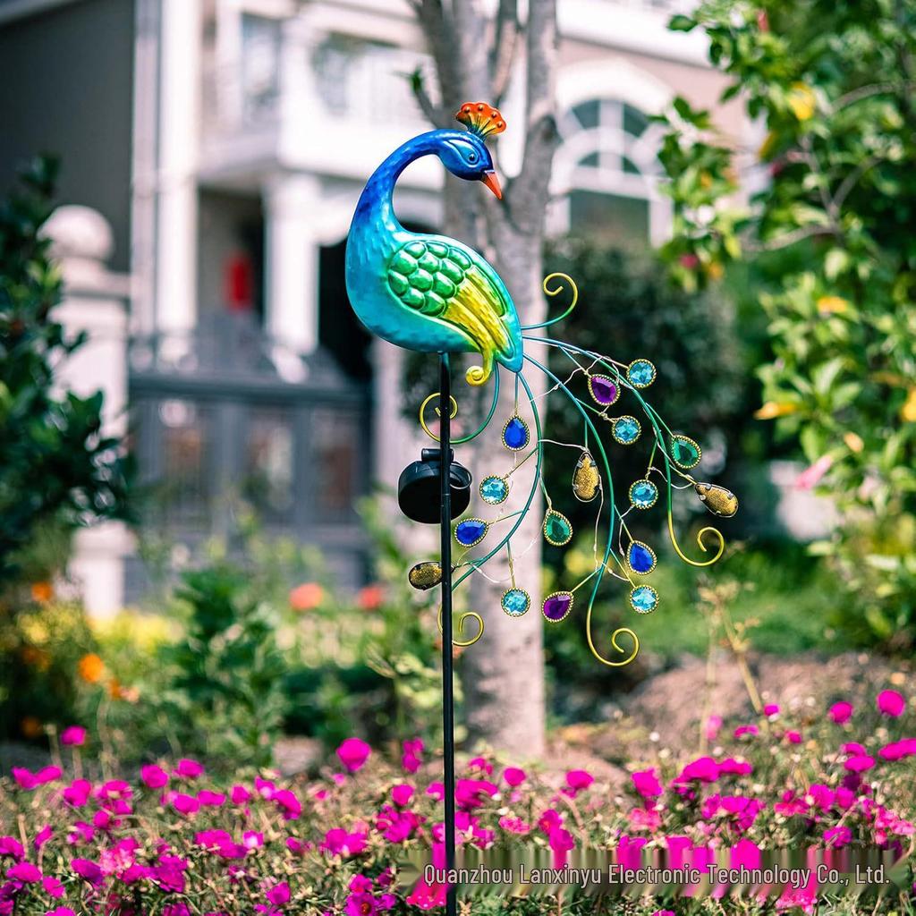 Solar Outdoor Peacock String Lights for Garden Decor