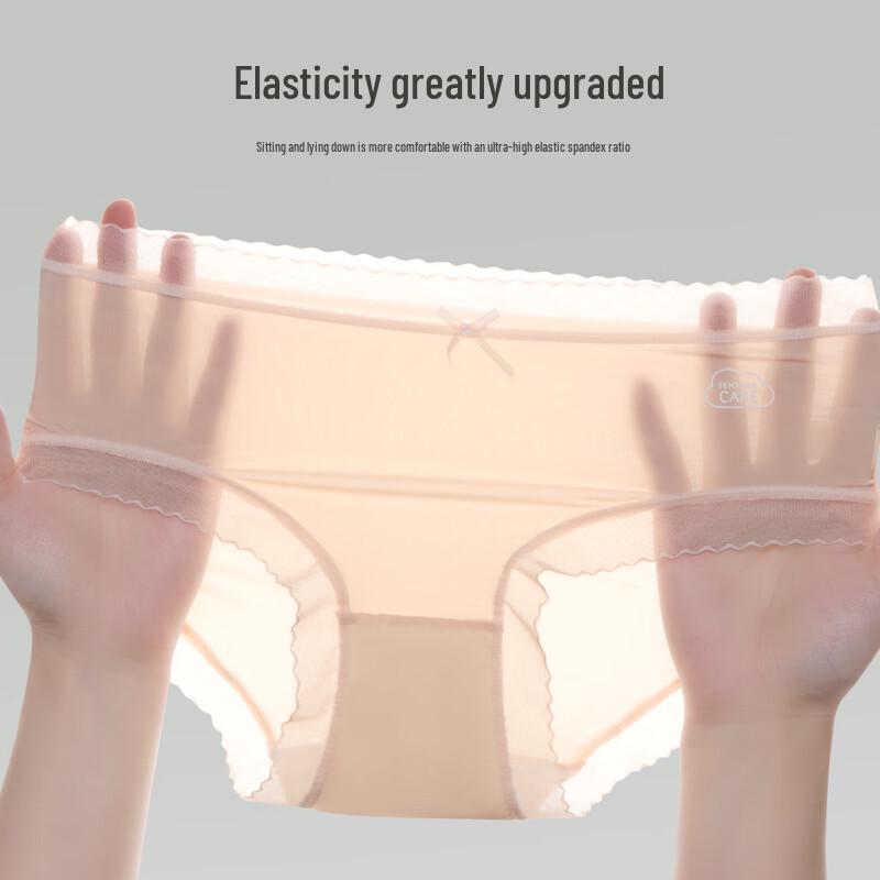 FENTENGCARE Women's Ice Silk Seamless Anti-Bacterial Briefs 5-Pack