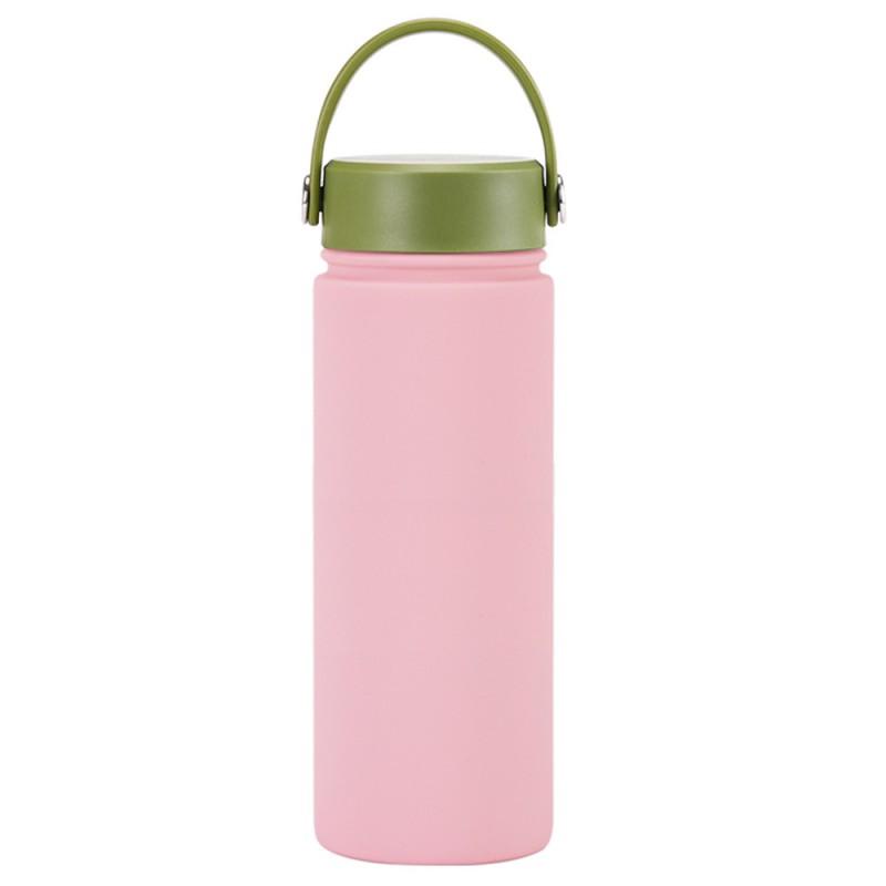 550ml Stainless Steel Vacuum Insulated Travel Mug With Wide Mouth Carry Strap - Outdoor Sports Water Bottle Gym Hiking