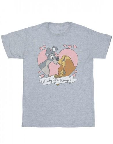 Disney Womens/Ladies Lady And The Tramp Love Cotton Boyfriend T-Shirt