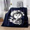 Gothic Style Animated Print Plush Blanket–Soft Throw for Kids, Family Napping, Sofa or Bed – Warm Flannel Bedspread for Home Use