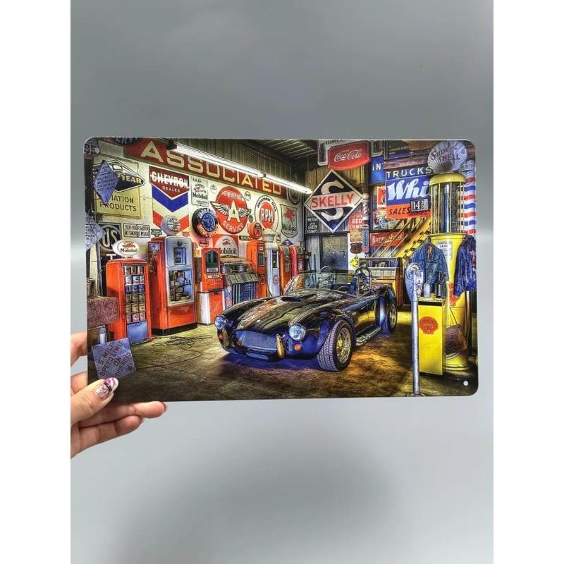 Auto Metal Wall Sign, Garage Bar Decor Plaque 20x30cm