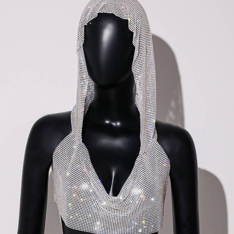 Summer Metallic Sequin Crop Top For Women Streetwear Fashion Statement