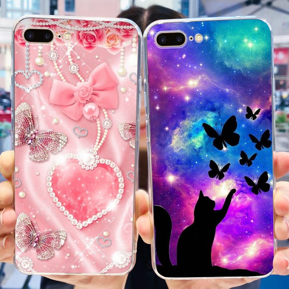 For IPhone 7 Plus Case iPhone8 Plus Fashion Painted Cover Clear Silicone Phone Case For iPhone 8 iPhone7 Plus Soft Fundas Bumper
