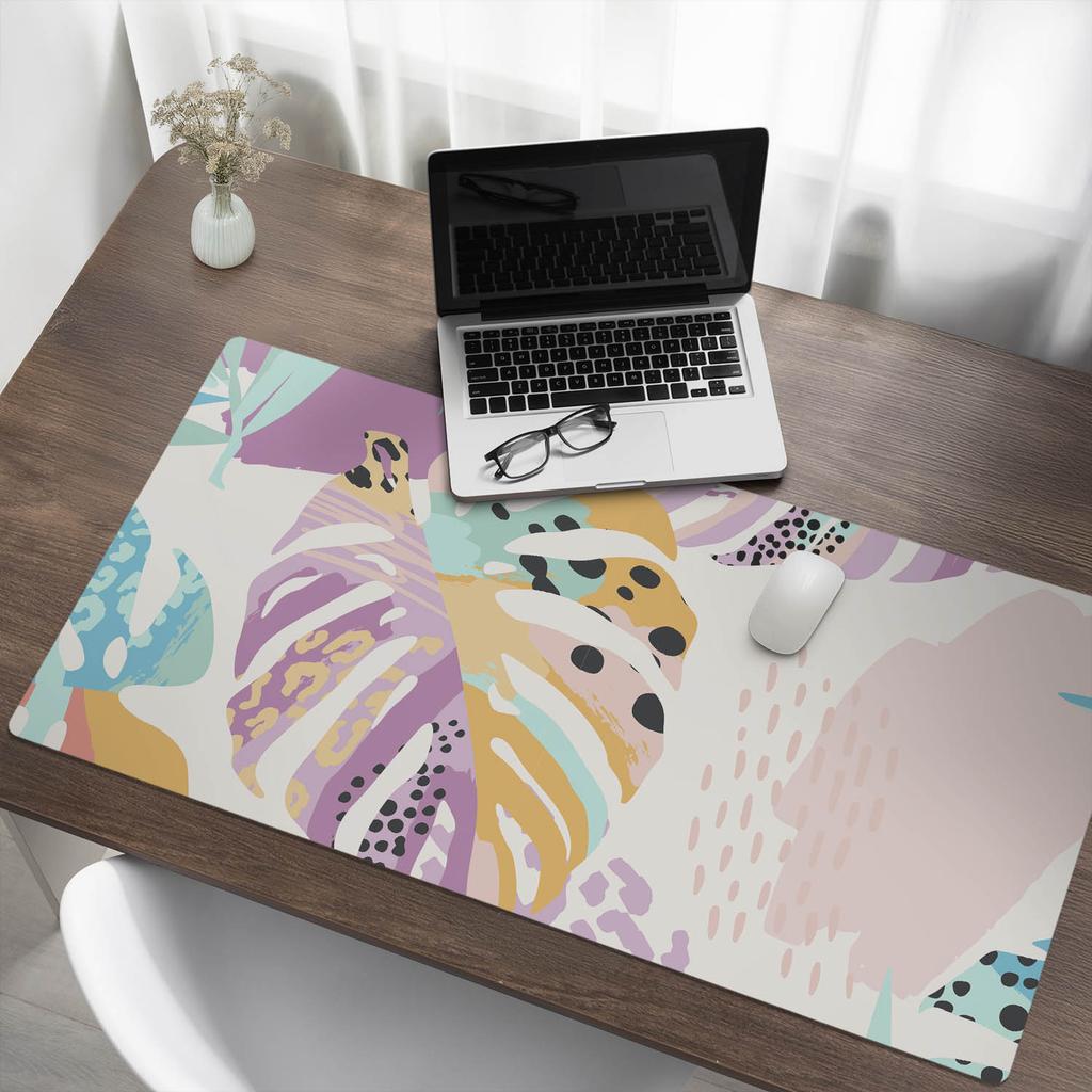 Gaming Mouse Pad and Keyboard Pad Abstract Leaves 120X60 Cm