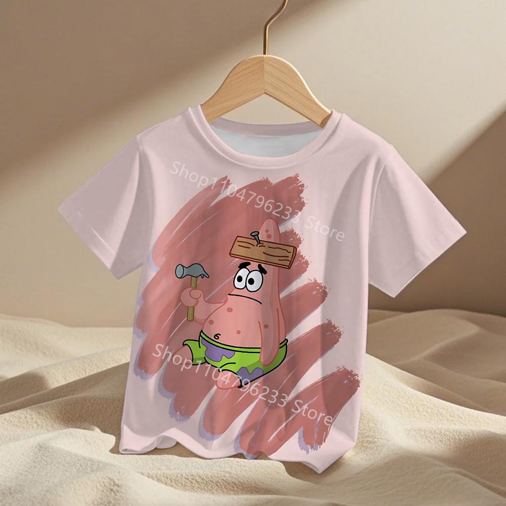 Fashion SpongeBob Kids Cartoon Anime Boys Girls Summer Fashion Casual Men's Women's Tshirts Children Adult Parent Child T Shirts