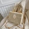 Bolso cuadrado pequeño de tela de verano, bolso de playa de estilo moderno, caja de tela hecha a mano