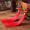 Yunnan Style Retro Long Fringed Earrings Fashionable Ethnic Style Versatile Temperament Earrings Colorful Beautiful Earrings