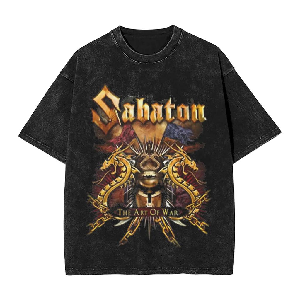 Swiss Fallon Bismarck Movie Rock Band Sabatoned TShirts for Fans Washed Style Tops Men Women Pure Cotton Oversized Tees Clothes