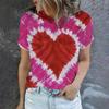 2023 Grenzüberschreitendes Sommer Herren Rundhals Kurzarm T-Shirt Liebe Damen 3D T-Shirt Digitaldruck Kurzarm Top