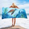 Popular Ocean Turtle Pattern Beach Towel Microfiber Absorbent Bath Towel Quick-Drying Double-Sided Velvet Beach Blanket
