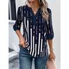 Women's Summer T-shirt Double Patchwork Color Clash Positioning Flower Shirt Short Sleeve Top