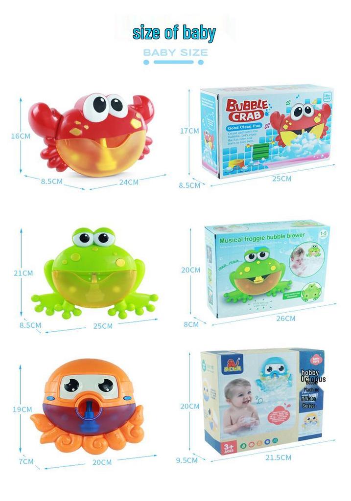 Crab & Frog Bubble Machine: Musical Bath Toy for Kids - Douyin Electric Bubble Maker