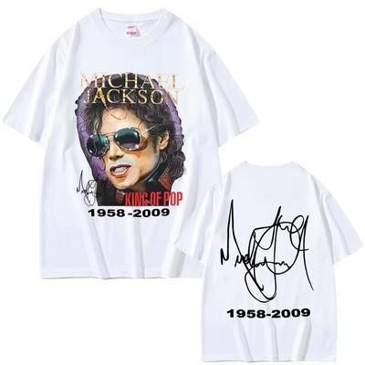 T-shirt Graphique Imprimé Michael Jackson Roi de la Pop Classique Vintage Homme Femme Mode Rétro T-shirts Rock Hip Hop Col O