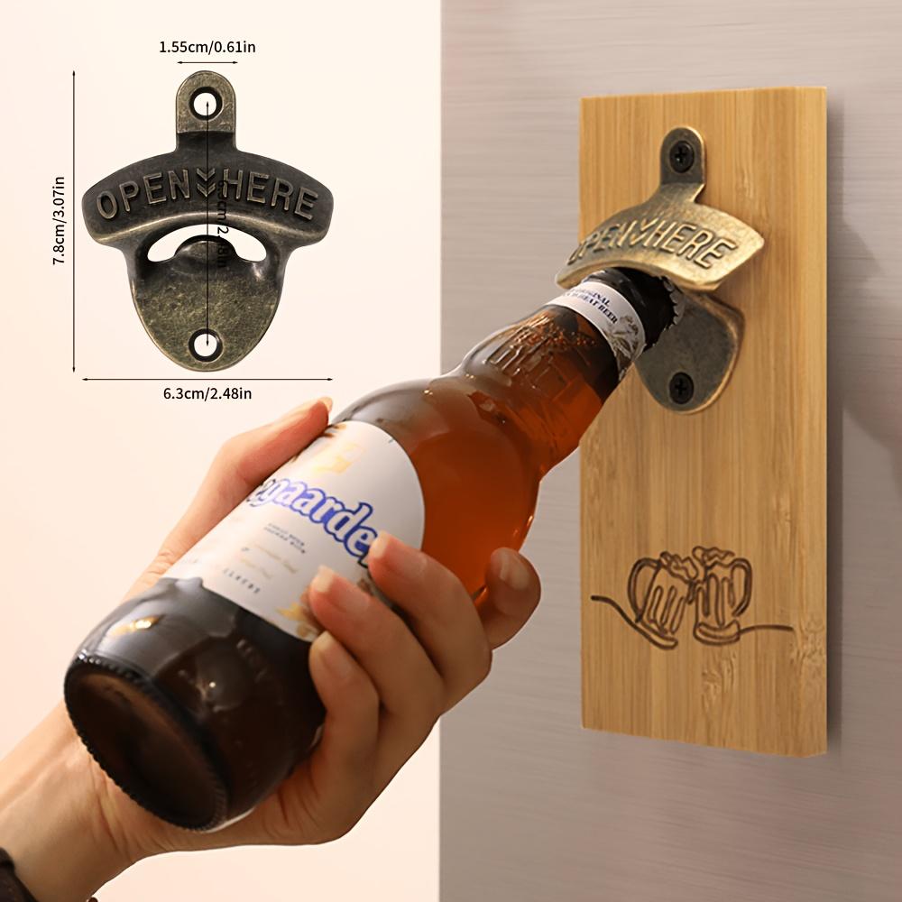 1 Stück Fest montierter Flaschenöffner für die Wandmontage Einfaches Design Poliert oder Vintage-Finish für Bar Weinschrank Dekoration