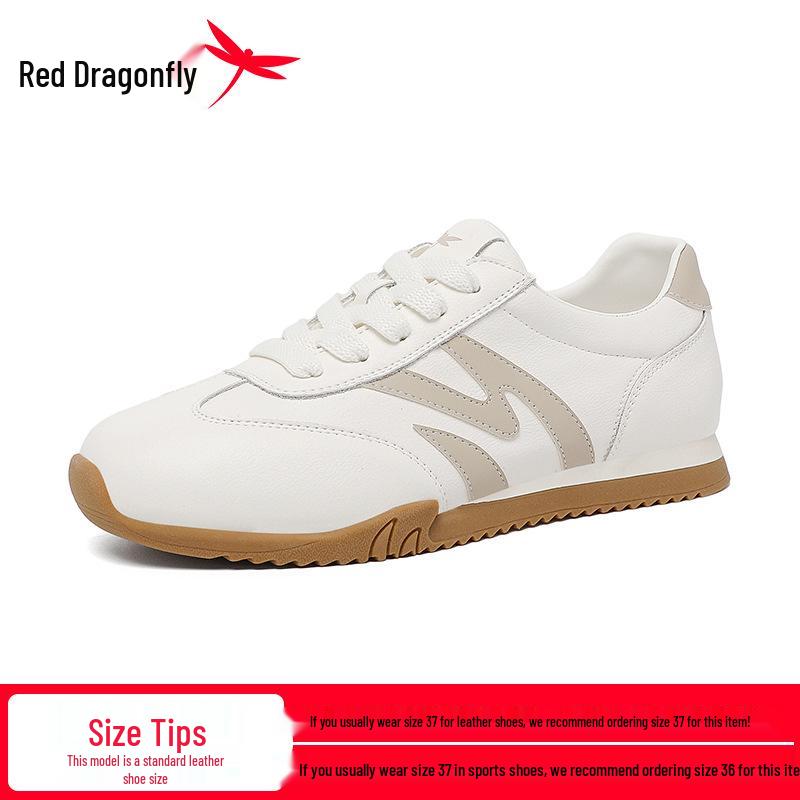 Red Dragonfly Women s White Flat Sports Shoes - Spring/Summer Casual Agande Trainers 36