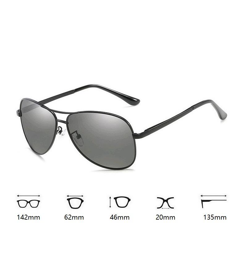 Luxury Pochromic Pilot Polarized Sunglasses Men Women Driving Chameleon Sun Glasses Change Color Day And Night UV400 Eyewear