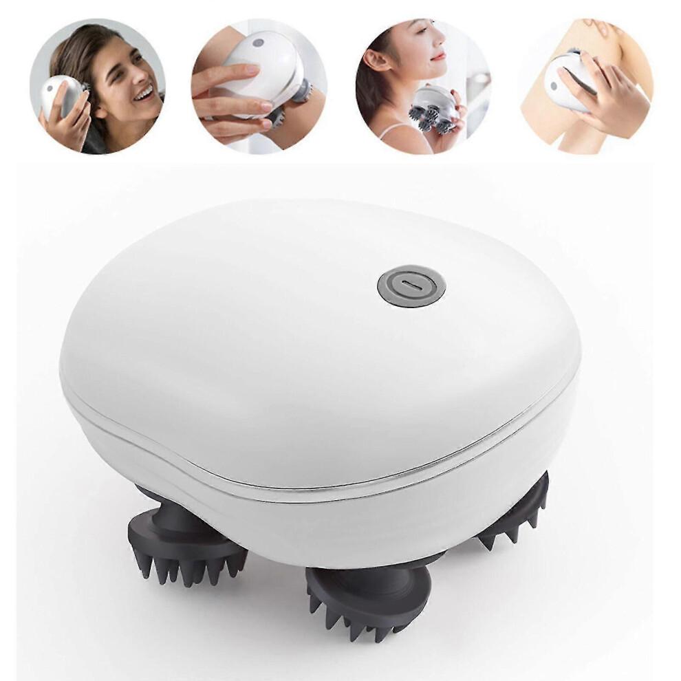 Infrared Scalp Massager 4 Kneading Massage Heads Body Health Care Relax Neck Deep Head Scalp Massage Kneading Vibrating Device Less