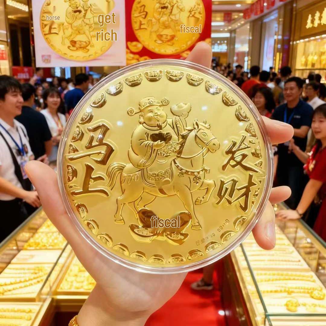 Shuibei 999 Pure Gold Get Rich Soon Coin - 520 Peace and Joy Gift for Girlfriend Single Cookie