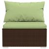 4 piece garden lounge set with cushions poly rattan brown