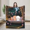 Bubu & Dudu Heart Love Super Soft Blankets Child Plush Throw Blanket Funny Home Decor Flannel Bedspread Sofa Bed Cover
